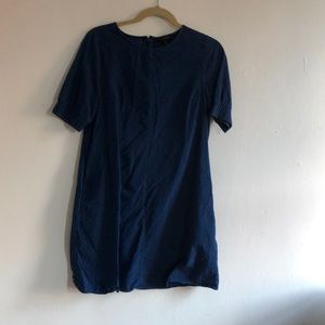 COS cotton dress in navy